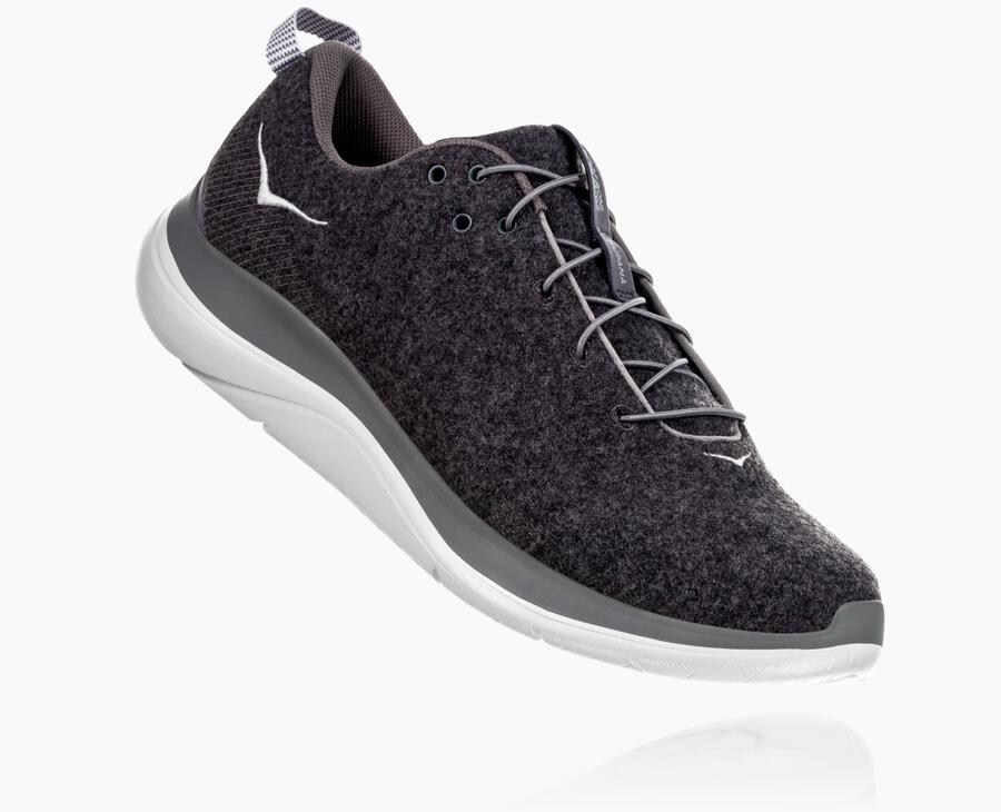 Zapatillas Running Hoka One One Hombre - Hupana Flow Wool - Gris - EGK516273